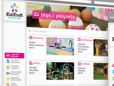 Kid Kraft Website toys ux website