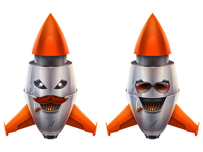 Rockets 2 illustration mascot photoshop