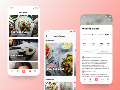 Keto Tracking Mobile App app design interactive product design ui