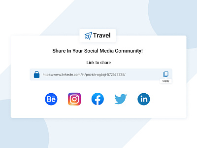 Share modals design landing page link travel ui ui design ui ux web