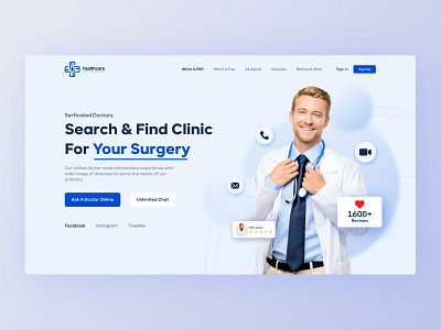 Medical Hero Section clinic design health healthcare hero section hero section ui landing page medical medical hero section ui ui concept ui design ui ux web design