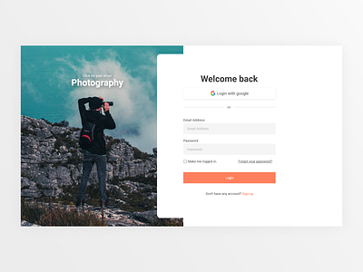 Log in and Sign up page design log out login photography sign in sign up ui ui concept ui design ui ux