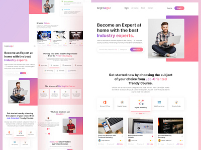 E-Learning Landing Page courses design e learning e learning landing page e learning ui education landing page template education website hero section hero section ui landing page learning learning online minimal study trendy design ui ui design ui ux web design website