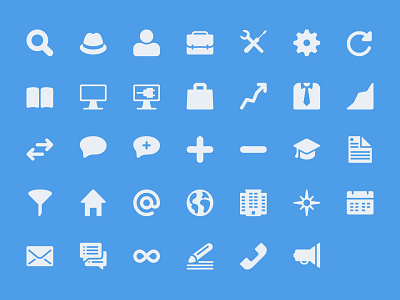 CompanYoung - Icon Pack 2.0 bag book computer curriculum curriculum vitae economy everything flat fresh graduation hat home icon pack icons infinite megaphone profile refresh resume settings statistics suit talk technical trade trainee work