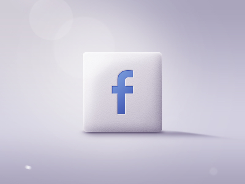 Facebook Icon facebook button icon logo texture lightning reflection light 3d fake disregard flat lens flare ico design realistic depth ui web