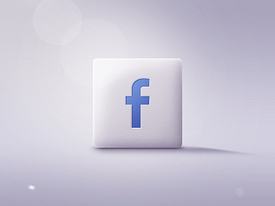 Facebook Icon 3d button depth design disregard flat facebook fake flare ico icon lens light lightning logo realistic reflection texture ui web