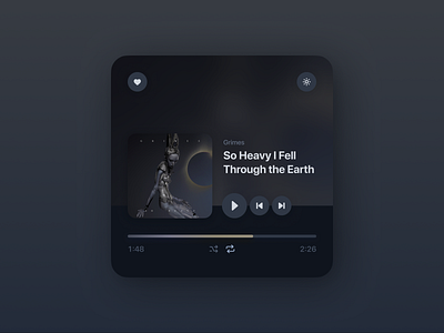 Music Player Widget - Dark Mode