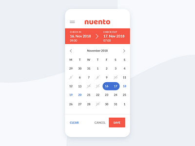 Date Picker for Nuento's Web App app calendar date date picker design ui web webapp