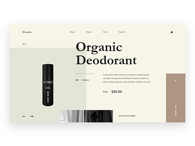 Deodorant Website UI Design design landing page shop website ui ui design ui ux ux web web design