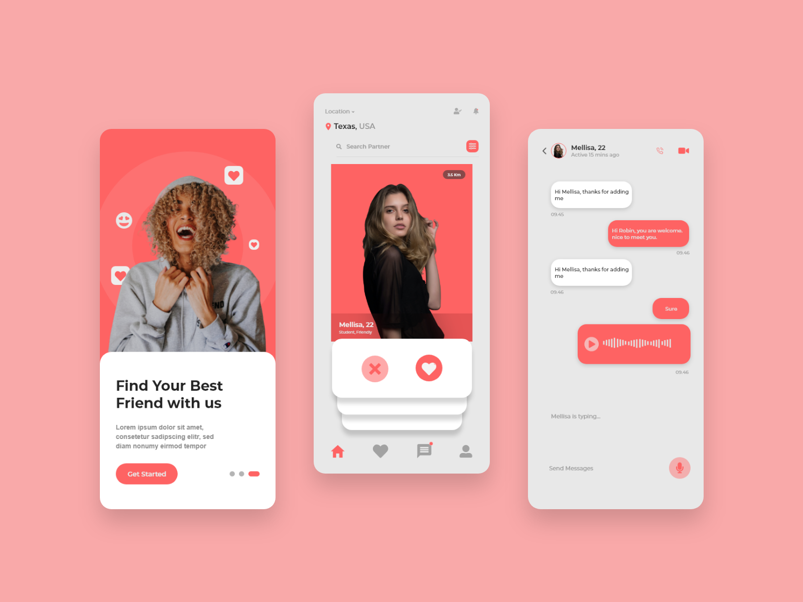 Dating App UI Design Concept by Nagib Al Sadik on Dribbble