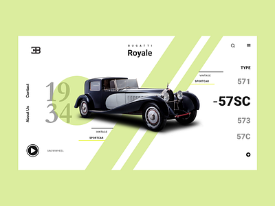 Bugatti Royale Type Vintage Car Website Design
