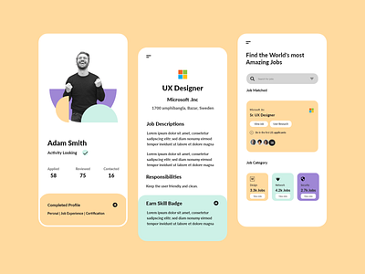 Job Finder App UI Design Concept app design app ui app ui design app ui ux app ux design job application job search mobile app mobile app design mobile app ui mobile app ui design mobile design mobile ui ui ui design ui ux user experience design user interface design ux