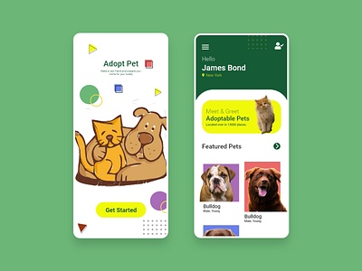 Pet Adoption App UI Design Concept app design app ui design app ui ux design mobile app design mobile app ui mobile app ui design pet adoption ui ui design ui ux user experience design user interface design ux