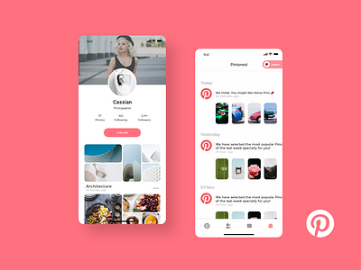 Pinterest Mobile App UI Redesign