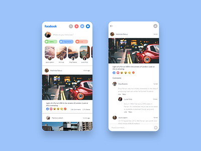 Facebook Mobile App UI Design