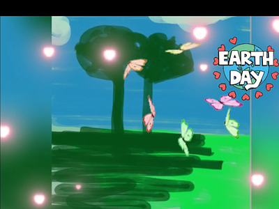 Earth Day Animation, Still 1. animation blackart butterfly childrens illustration design earthday ecology enviroment film illustration lovehearts womensart