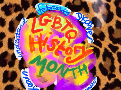 Grrrrr blackart branding creative design fashionista leopard print lgbtq lgbtqia rainbow womensart