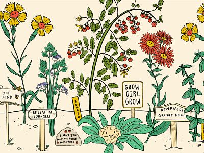 Gardening Lessons flowers garden illustration plants positivity procreate vegetables