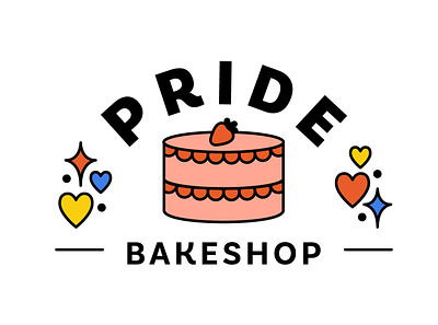 Pride Bakeshop bake bakery bakeshop cake illustration logo pride vector