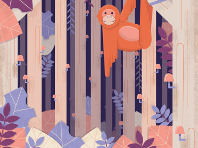 Just an orangutang hangin' illustration jungle orangutang vector