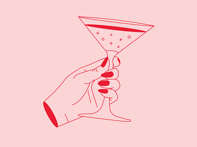 Yay Friday! cheers drinks hand illustration vector