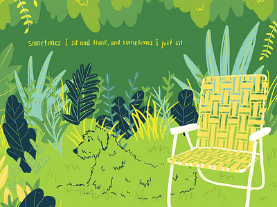 Sometimes I sit and think, and sometimes I just sit animals courtney barnett dog illustration leaves