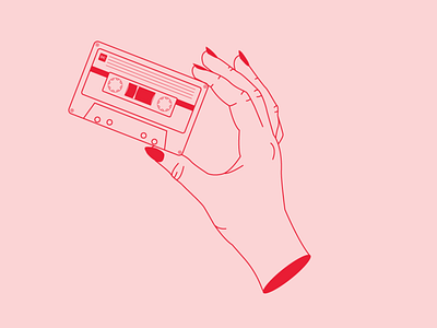 Jammin' cassette tape hand illustration music vector