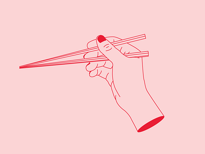 Chopsticks chopsticks design hand illustration vector