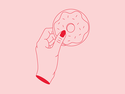 Donut design donut doughnut hand illustration vector
