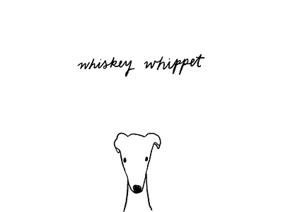 Whiskey Whippet animals black and white dog illustration puppy whippet