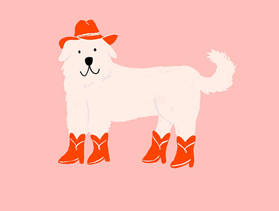 Cowboy Dog! animals cowboy cowboy boots cowboy hat cowboys dog dog illustration hat illustration procreate puppy