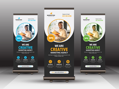Rollup Banner Template advertisement advertising agency banner business corporate design marketing professional roll up banner rollup banner signage stand standard standee template vector