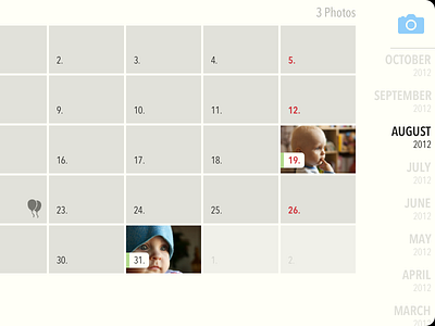 Calendar baby calendar first years flat ios7 iphone landscape photos