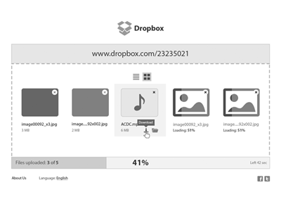 Mini Dropbox Concept dropbox prototype ui uploading ux wireframes