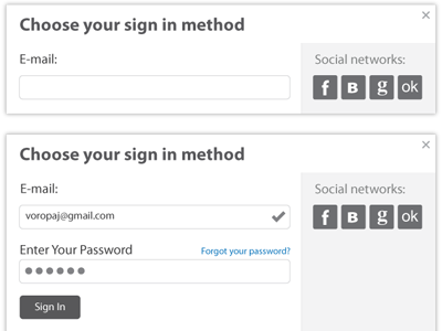 Sign In & Sign Up hybrid form