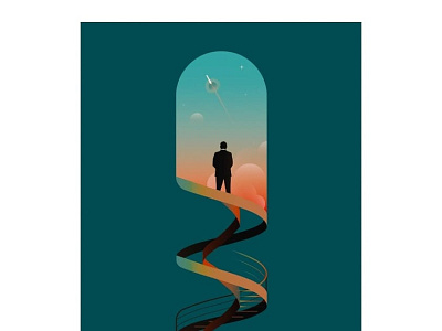 Gattaca design illustrations movie poster rocket space vector