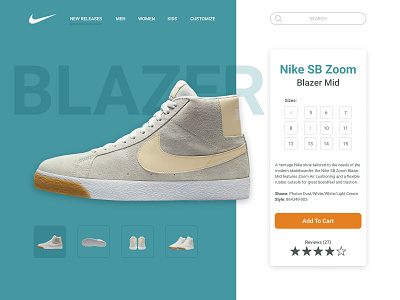 Nike SB Web Page design ecommerce nike sneaker ui ux web design