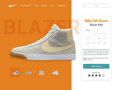 Nike SB Web Page - Reverse Color branding design ecommerce nike sneaker ui ux webdesign