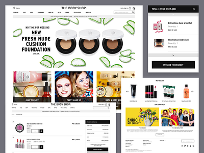 The Body Shop Pakistan branding design ecommerce minimal ui web