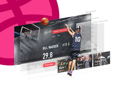 Hello Dribbble basketball design graphic design interface photoshop player app software brothers ui visual web