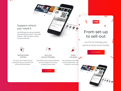 Landing page - Fixr booking concert events landing page landing page design mobile app software brothers tickets web web design webdesign website