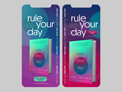 Rule Your Day advertising book church joel osteen layout marketing styleframe ui vibrant