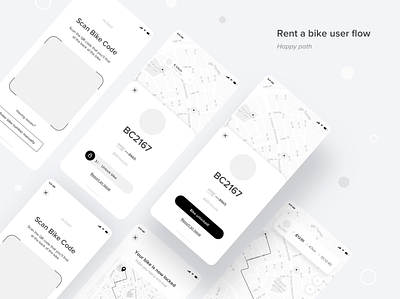Rent a Bike - User Flow app bike commute costa rica flow mobility ui user user experience user interface ux wireframes wires