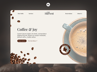 Cafe Website Landing Page: Café Harvest ☕️