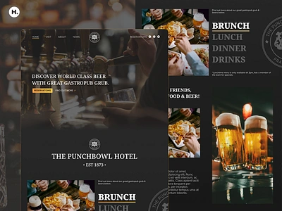 Gastropub Website 🍺🍔 app branding business website cafe website design graphic design hero shot illustration logo mock up ui user interface ux web design website