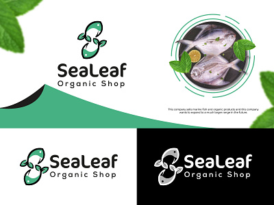 Sea Leaf || Organic shop Logo| 2022 2022 abstract branding design food graphic design iconic illustration letter logo logodesign organic