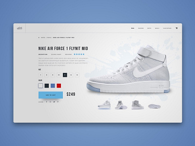 UI Product Detail-Air Force One Flynit-Light air force 1 custom design detail ecommerce nike product shoes ui