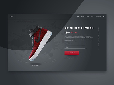 Air Force One Flynit Dark air force 1 custom design detail ecommerce nike product shoes ui ux