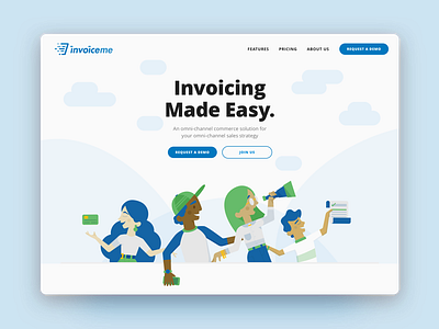 Invoice Me Landing Concept branding design design app graphic design illustration marketing ui ux