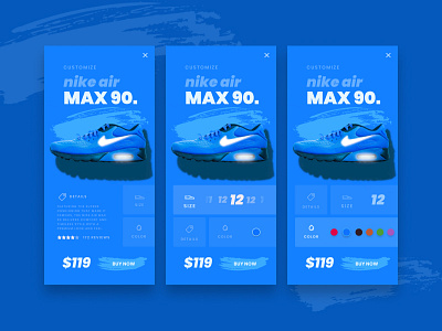 Nike Mobile Concept - Color color design ecommerce graphic design kansascity mobileapp nike air max typography ui uidesign uidesigner ux